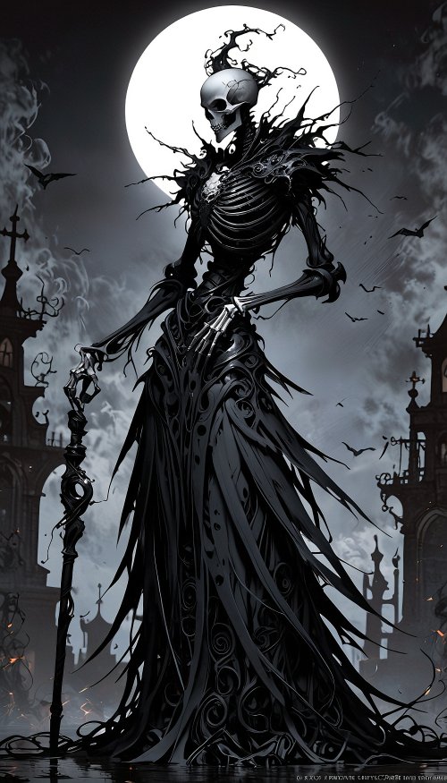 Gothic Skeleton Moon - Related OpersCraft wallpaper