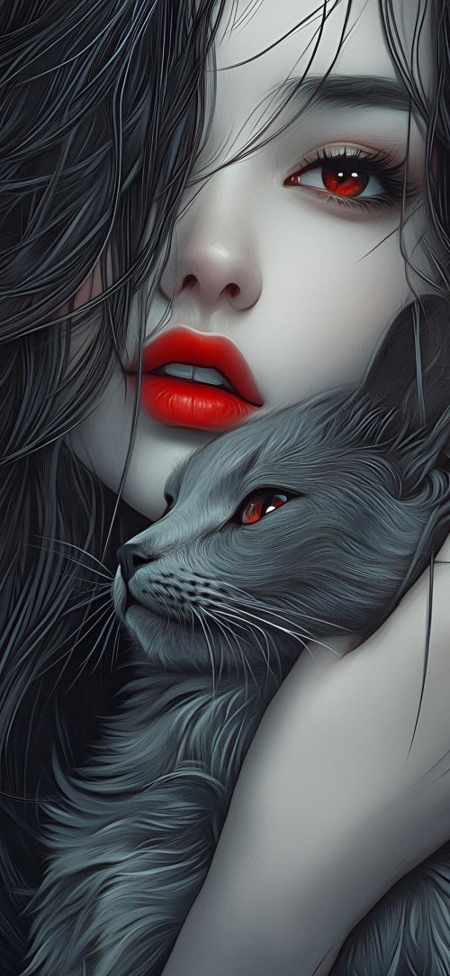 Gothic Woman and Cat - Related OpersCraft wallpaper