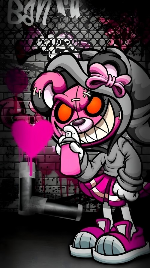 Graffiti Bunny Heart Spray - Related OpersCraft wallpaper