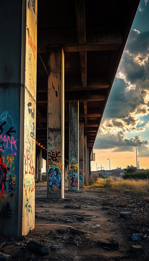 Graffiti Underpass Sunset - Related OpersCraft wallpaper