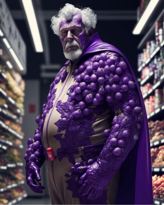 Grape Superhero Grocery Run