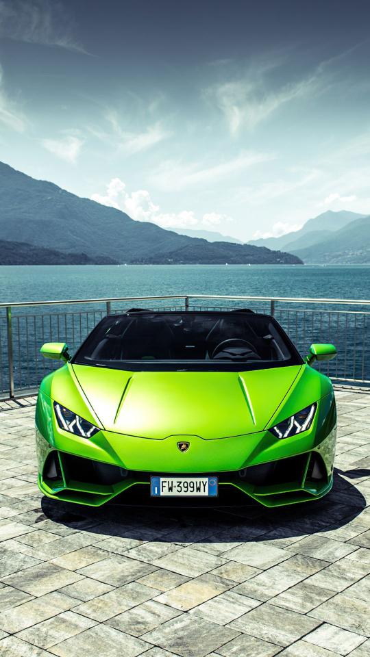Green Lamborghini by Lake - Related OpersCraft wallpaper