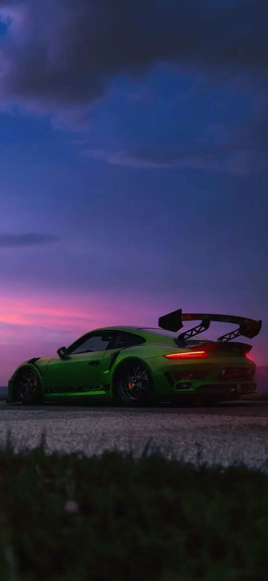 Green Porsche Sunset Drive - Related OpersCraft wallpaper