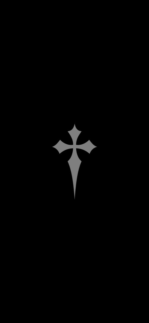 Grey Cross on Black