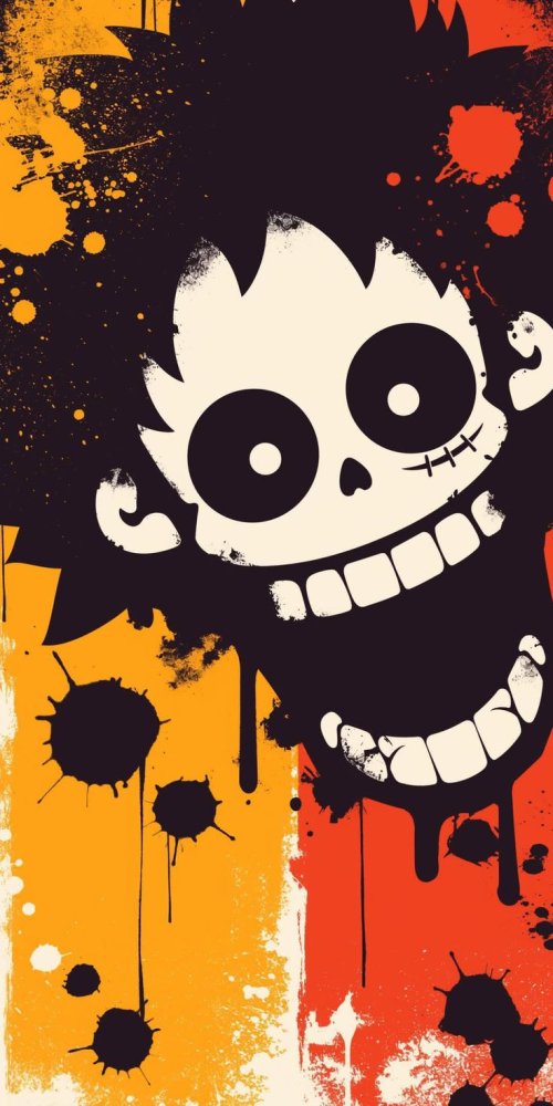 Grinning Skull Splatter - Related Darkify wallpaper