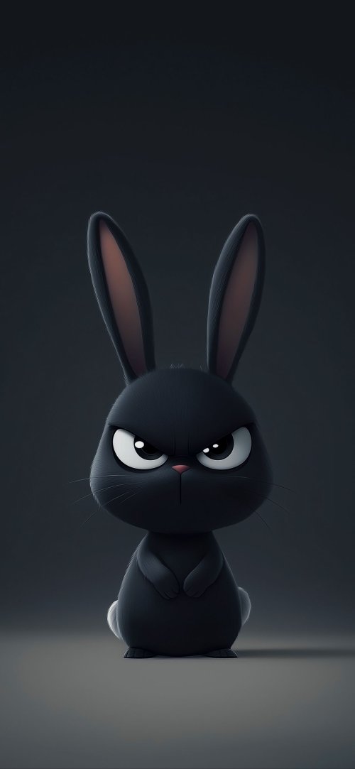 Grumpy Black Bunny