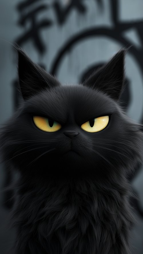 Grumpy Black Cat - Related OpersCraft wallpaper