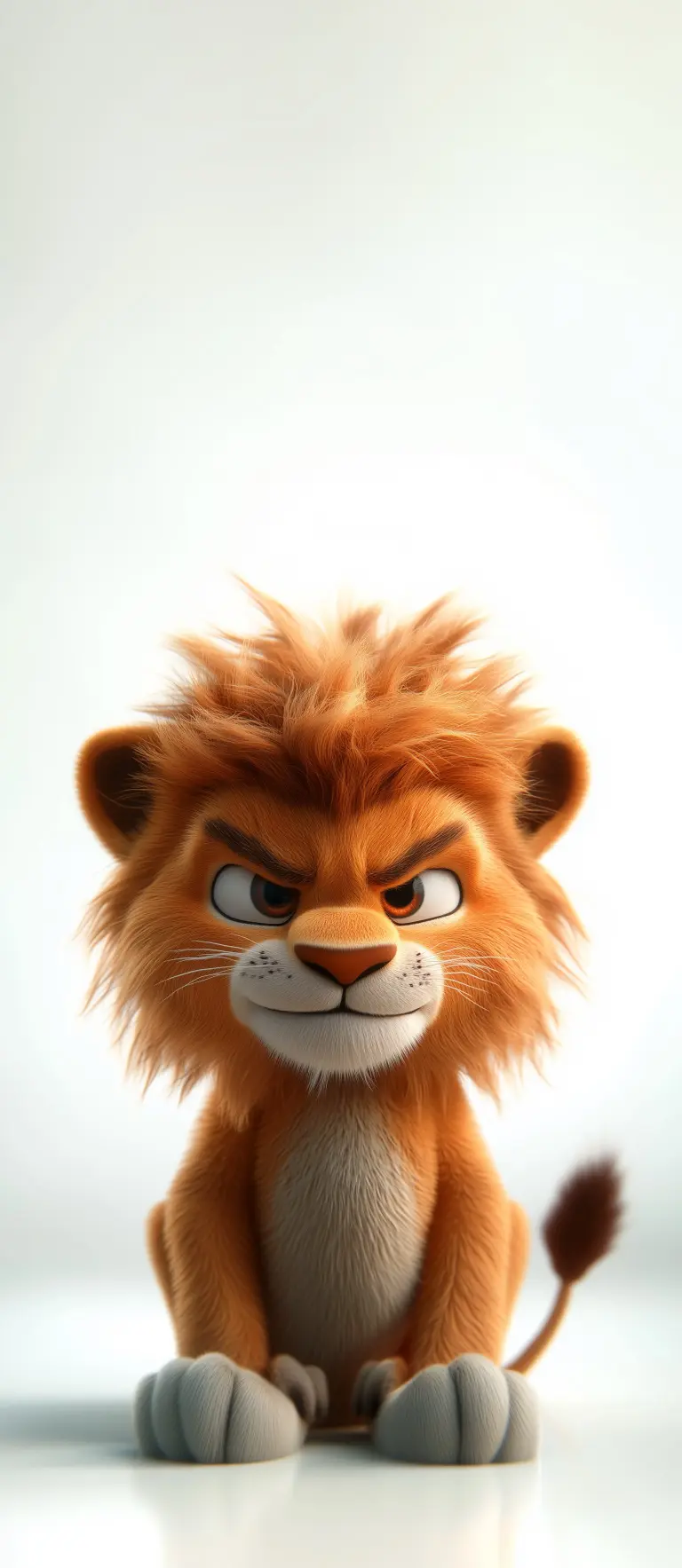 Grumpy Cartoon Lion Cub