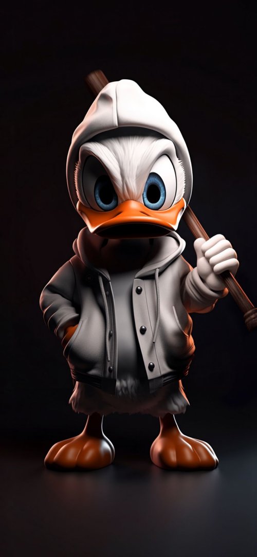 Grumpy Duck Character - cartoon Wallpaper