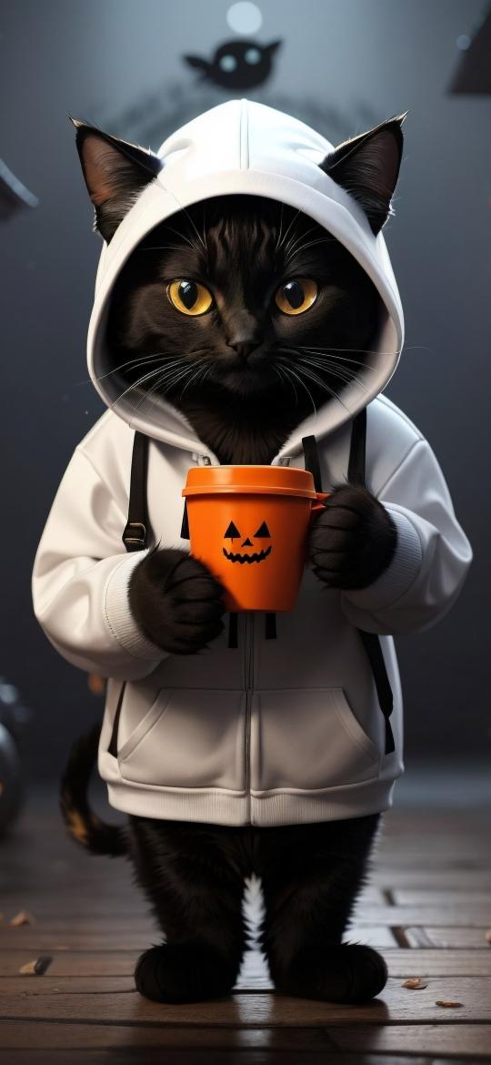 Halloween Cat Treat Bucket - Related OpersCraft wallpaper