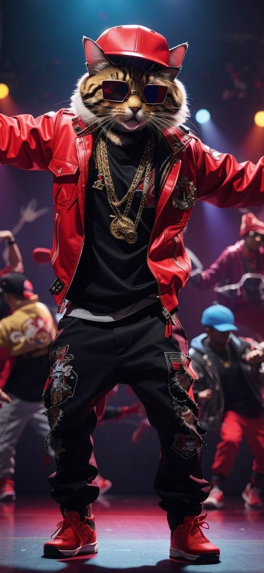 Hip Hop Cat - animals Wallpaper