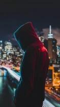 Hooded Figure Cityscape Night - Related OpersCraft wallpaper