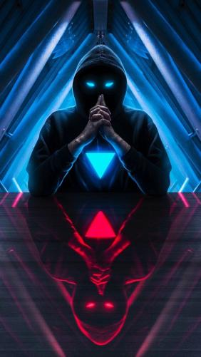 Hooded Figure Neon Glow - Related OpersCraft wallpaper