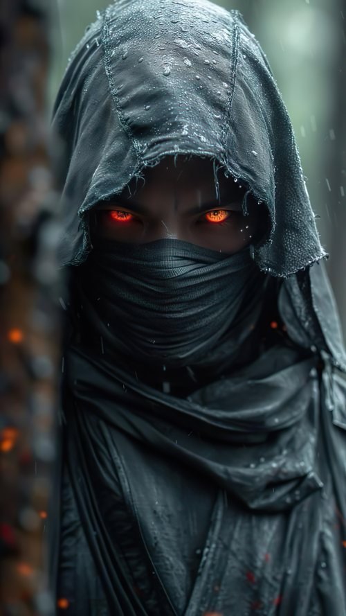 Hooded Figure Red Eyes - Related OpersCraft wallpaper