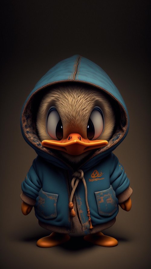 Hoodie Duck Cartoon Character - animals Wallpaper