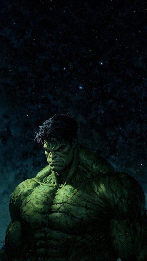 Hulk Under Starry Sky