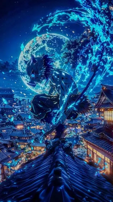 Inosuke's Blue Moon Night - Related StockWalls wallpaper