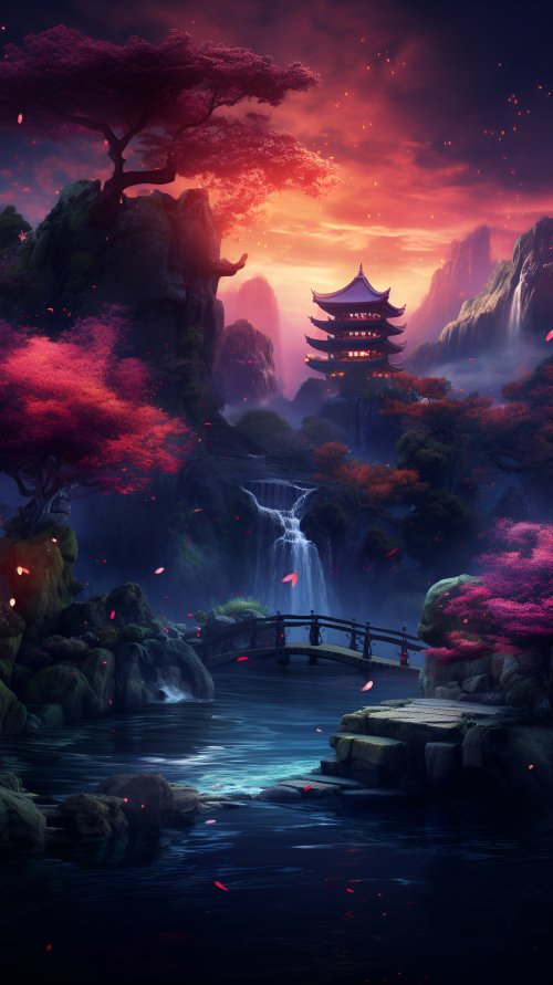 Japanese Pagoda Landscape - Related OpersCraft wallpaper