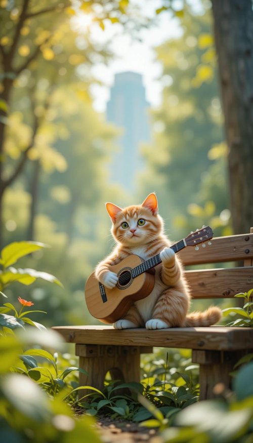 Kitten Plays Guitar Outdoors - Related OpersCraft wallpaper