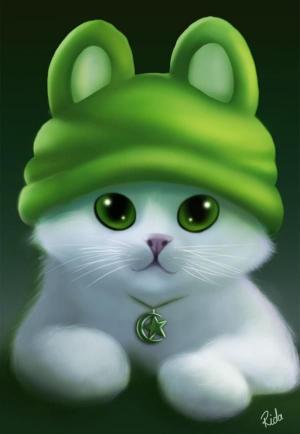 Kitty in Green Hat - Related StockWalls wallpaper