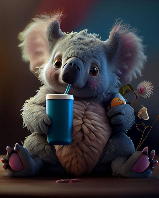 Koala Sipping Drink - Related OpersCraft wallpaper
