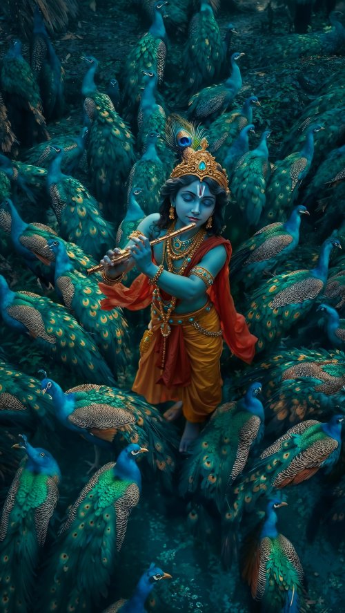 Krishna and Peacocks - Related OpersCraft wallpaper