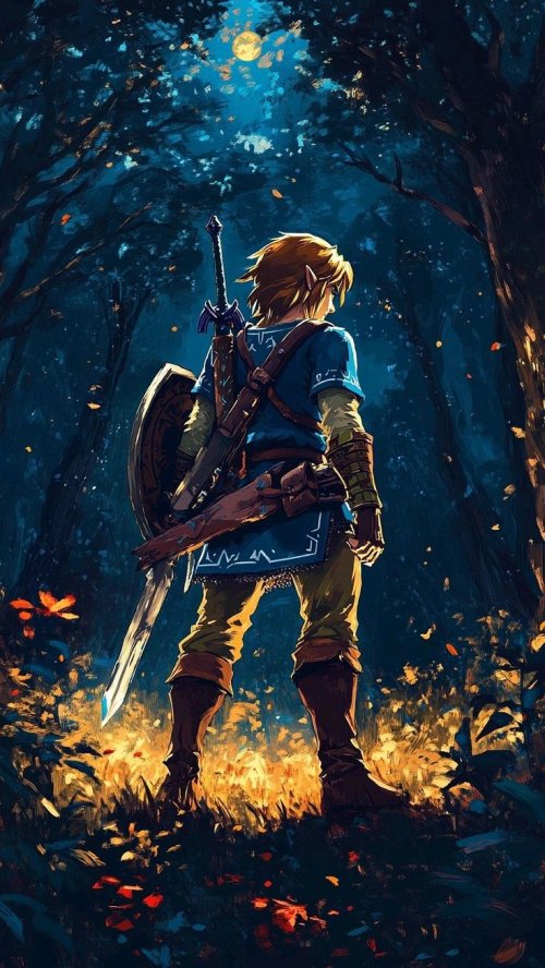Link's Moonlit Vigil - Related Darkify wallpaper