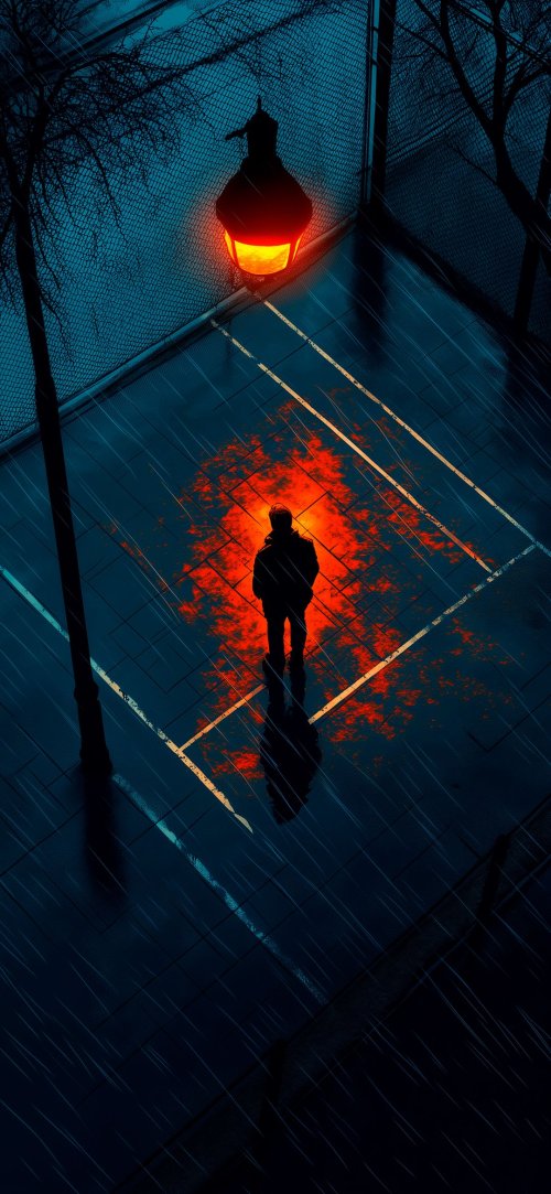 Lone Figure Under Lamp - Related OpersCraft wallpaper