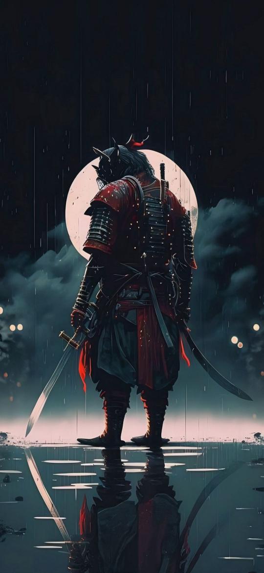 Lone Samurai Moon Reflection - Related OpersCraft wallpaper