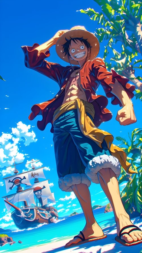 Luffy's Beach Adventure - Related OpersCraft wallpaper