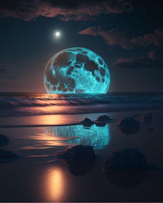 Luminous Moonlit Beach - Related OpersCraft wallpaper