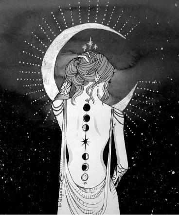 Lunar Goddess Ink Drawing - Related OpersCraft wallpaper