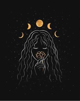 Lunar Woman and Flower