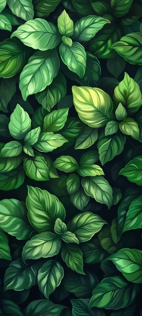 Lush Green Basil Leaves - Related Darkify wallpaper