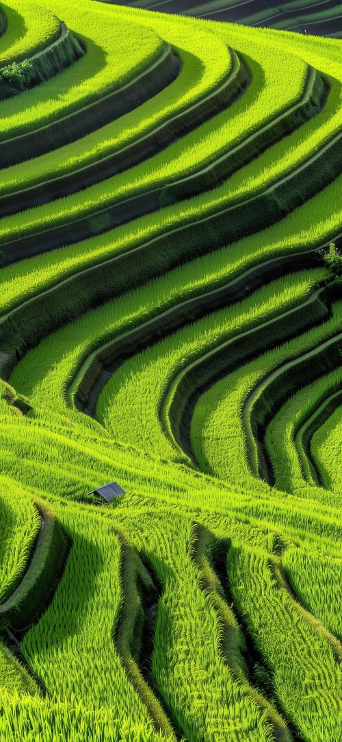 Lush Green Rice Terraces - Related OpersCraft wallpaper
