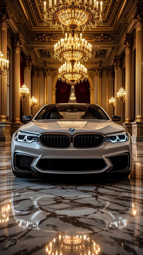 Luxury Car in Ballroom - bmw Wallpaper