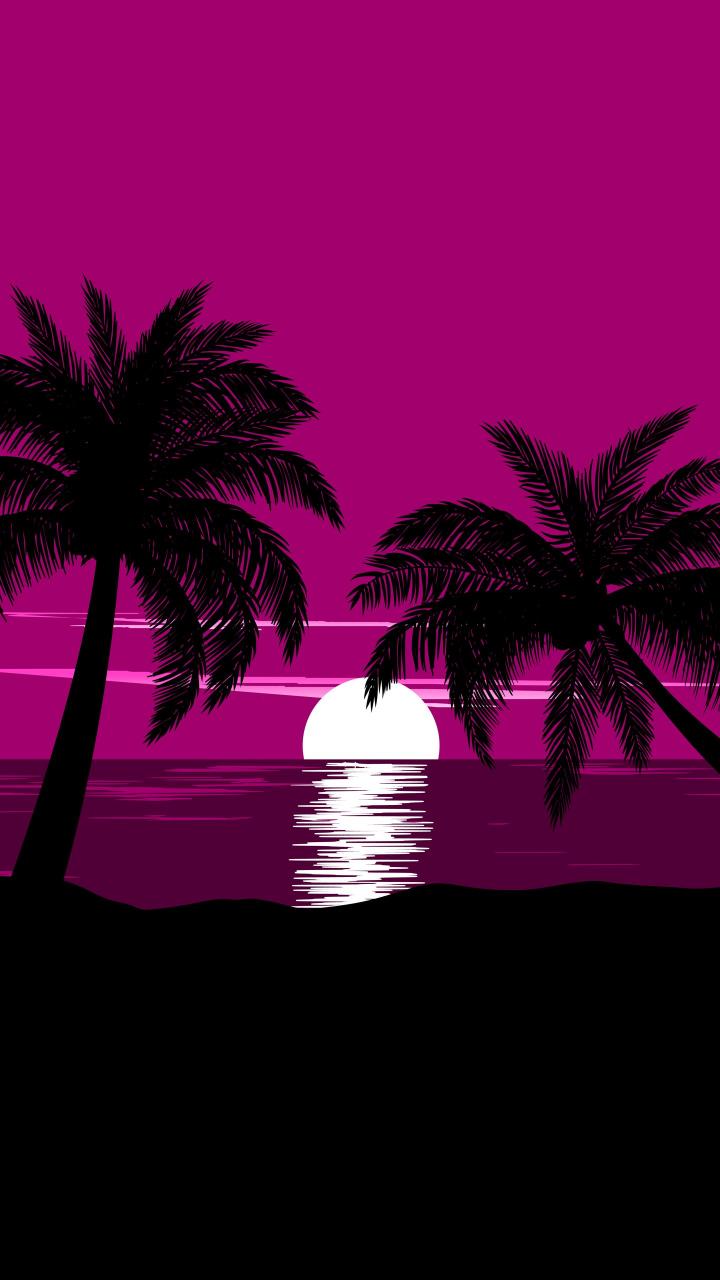 Magenta Sunset Palms - Related OpersCraft wallpaper