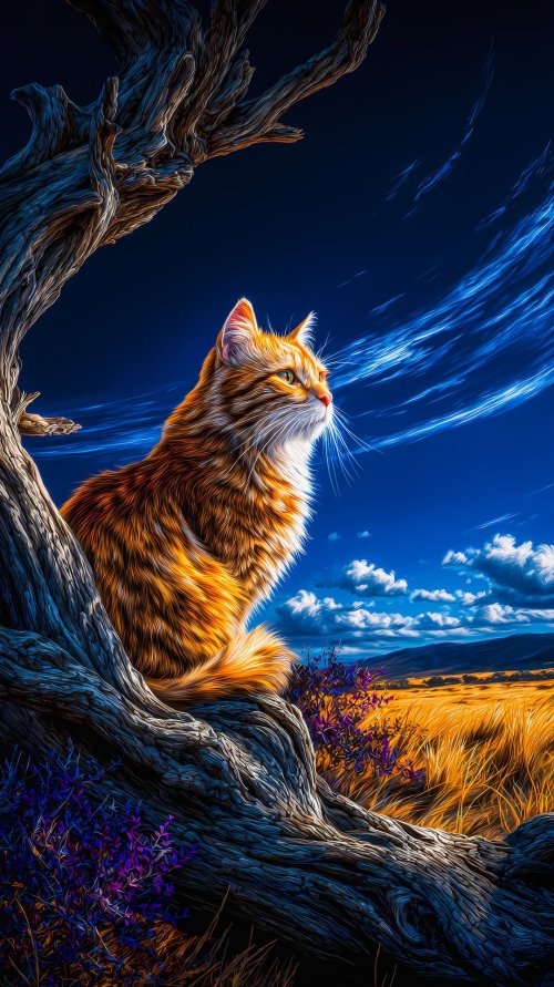 Majestic Cat in Nature - animals Wallpaper