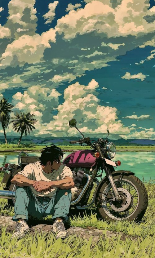 Man and Motorcycle - ghetto Wallpaper