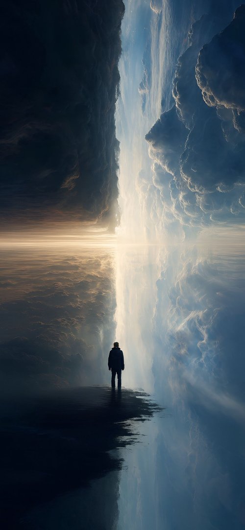 Man Facing Celestial Divide