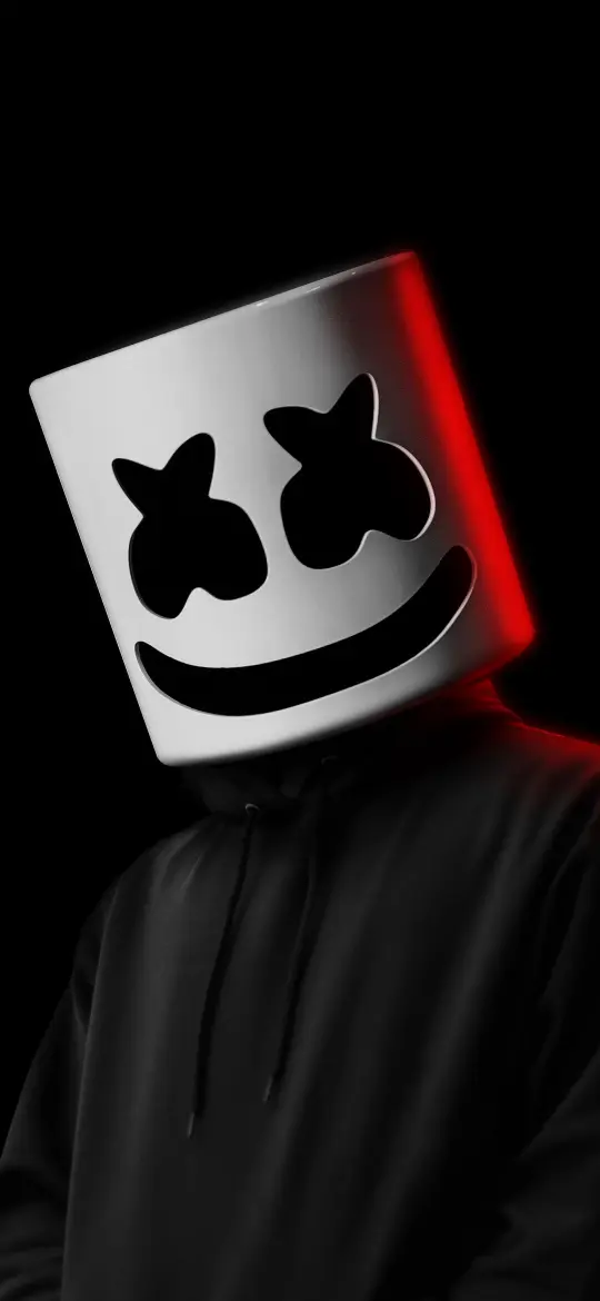 Marshmello Mask Red Glow - music Wallpaper