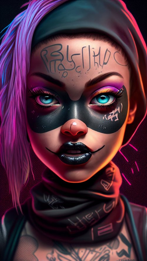 Masked Cyberpunk Girl Portrait - Related OpersCraft wallpaper