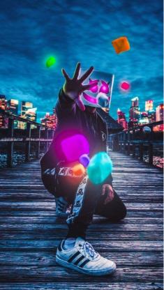Masked Figure City Lights - Related OpersCraft wallpaper