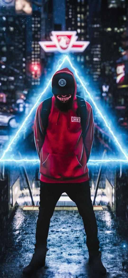 Masked Figure in Cityscape - Related OpersCraft wallpaper