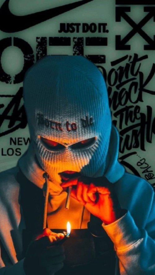 Masked Figure with Flame