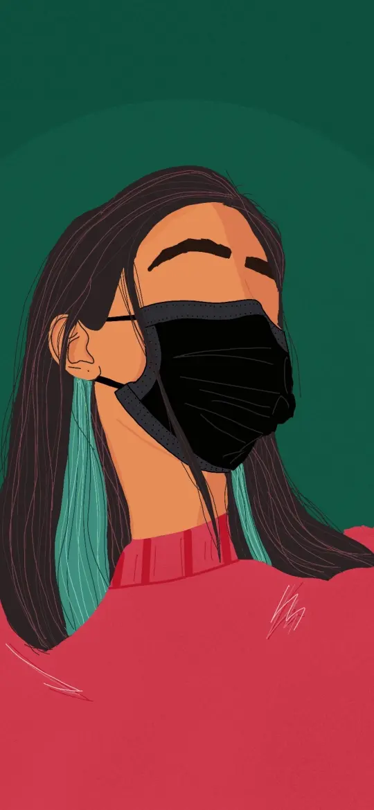 Masked Girl Illustration
