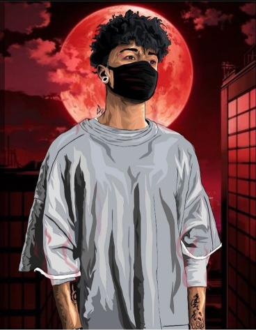 Masked Man Red Moon - Related Darkify wallpaper