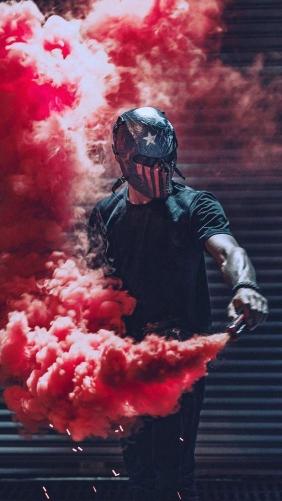 Masked Patriot Smoke Display - mask Wallpaper