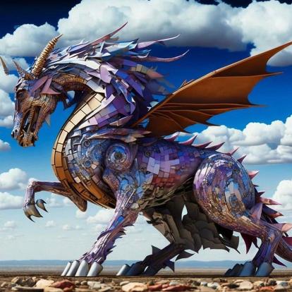 Mechanical Dragon Pegasus Sculpture