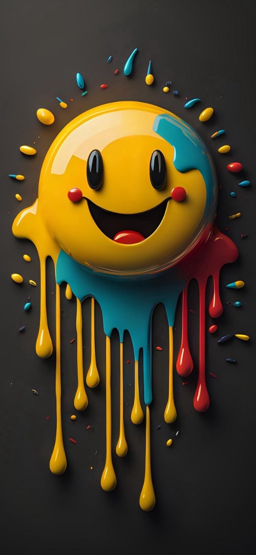 Melting Smiley Drips - emoji Wallpaper